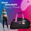 Bolso Saxolines de Gym Negro con Morado