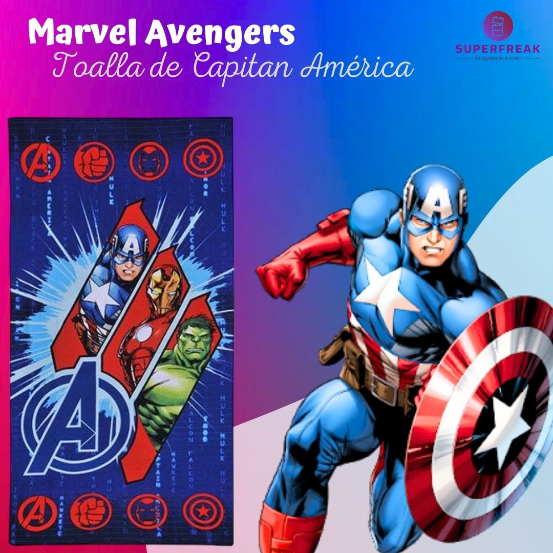Toalla Capitan America 70x140 100% Microfibra