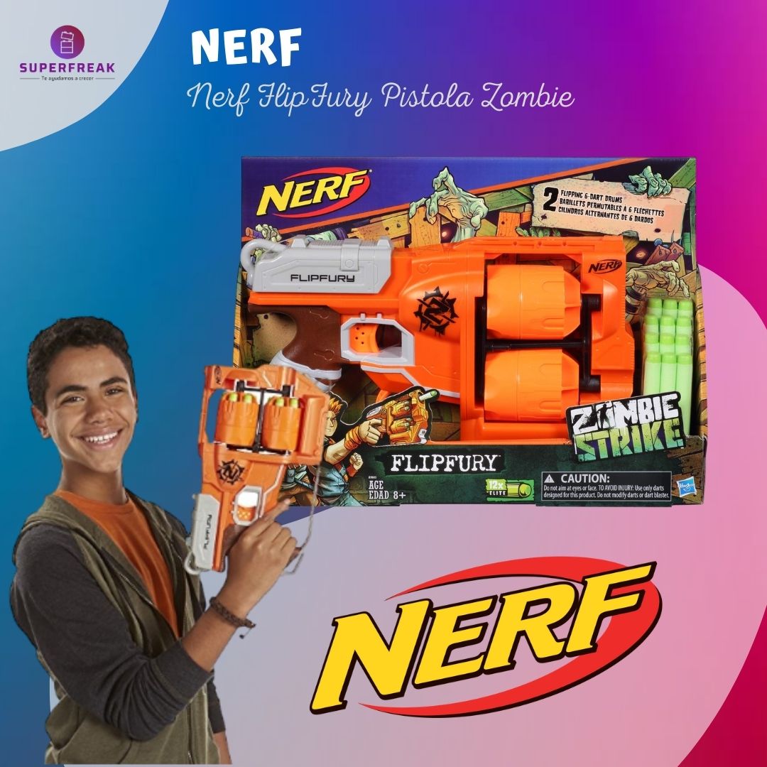 Nerf FlipFury Pistola Zombie A9603